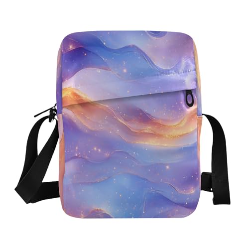 messenger bag for men mens shoulder bag Casual Purse Adjustable Strap for Travel Travel- Peach Blue Purple