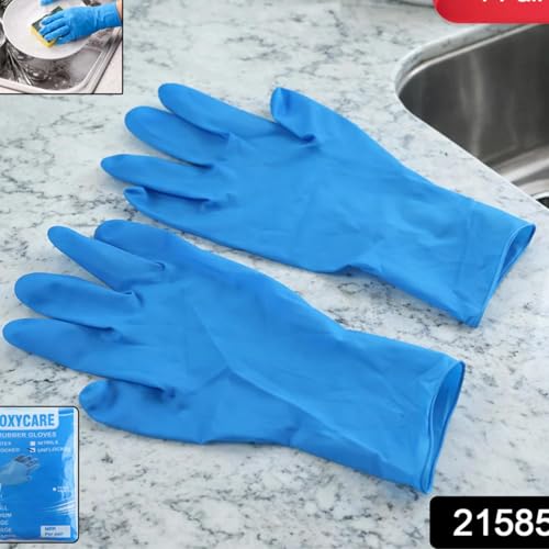Image of R.O.H.C ROHC Dishwashing Hand Gloves Non Scratch Wire, Waterproof Home Kitchen Utensils Cleaning Gloves for Washing Dish Easy Rinsing, Reusable Cleans Dishes Pots, Pans, Sinks (BLUE)