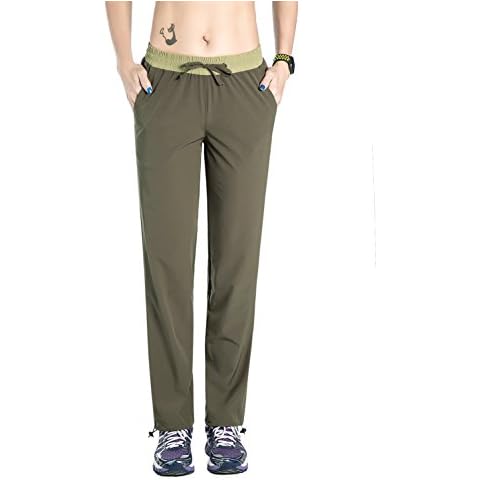 Unitop Women's Jogger Pants Casual Breathable Travel Trousers with Drawstring Green M/30W x 30L Cover