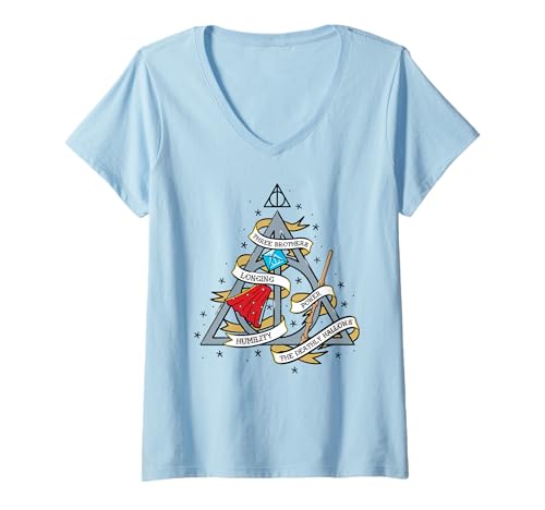 Womens Harry Potter Tale of the Three Brothers V-Neck T-Shirt