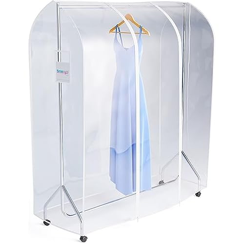 HANGERWORLD 6ft Clothes Garment Rack Cover for Open Closet Clear Showerproof COVER ONLY (72"x24")