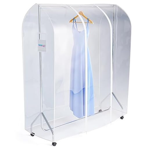 Hangerworld Funda Protectora Perchero Burro Portátil 152cm Transparente Cremallera Doble Bolsillo Documentos