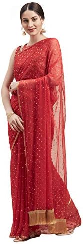 Womanista Women's georgette with blouse piece Saree