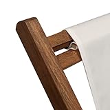 Holz-Liegestuhl mit Armlehne und Getränkehalter Klappbar mit dunkelbrauner Lasur - 4