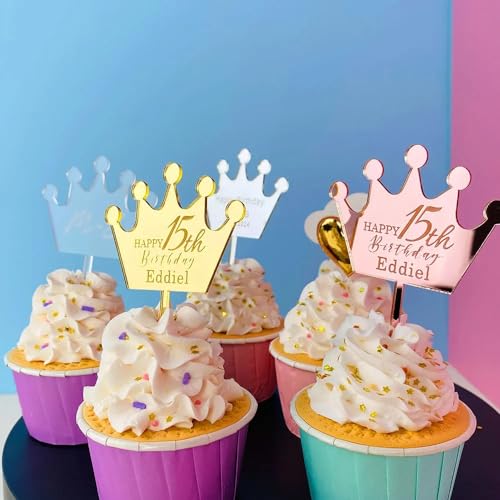 Corona personalizada para cupcakes en bodas y fiestas infantiles inolvidables