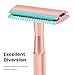 Keropy Single Blade Razor For Women With 10 Premium Stainless Steel Reusable Safety Razor Blade, Woman One Blade Razor, Rose Gold