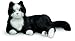 JOY FOR ALL Peluche de Chat Noir et Blanc réaliste