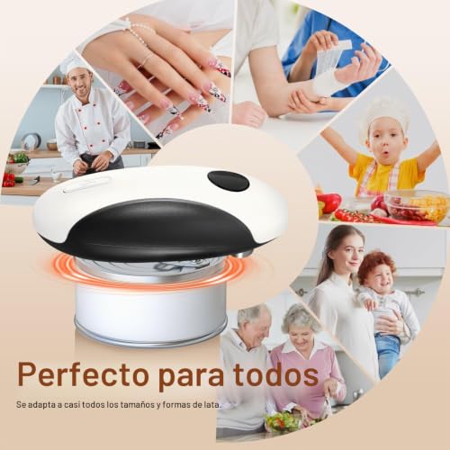 Miniatura 10 de Mertturm Recargable Abrelatas Eléctrico, Automático Rotación 360 , Elevador De Tapa Magnético Operación Con Un Solo Toque Corte Suave, Fácil De Usar Para Personas Mayores Niños Artritis Cocinero