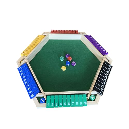QUXVUIS 6人用の木製ボードゲーム 社会的交流とフレンドリーな競争 大人のエンターテイメントゲーム ボードゲーム サイコロ, タイプ+1