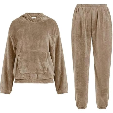 Unisex Thermal Hoodie Set – Insulated Winter Outfit for Cold Weather (Khaki) Pack of 1-image-11