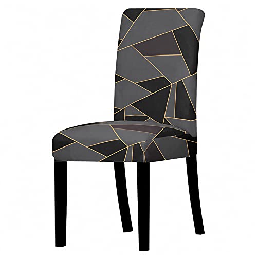 Universal Stuhlhussen Set Stuhlbezug Sitz Stretch Beschützer, Treer Geometrie Abnehmbare Waschbar Stretch Stuhlhussen Für Stuhl Esszimmer Party Bankett Stuhldekoration (Dunkelgrau,4 er Set) Cover