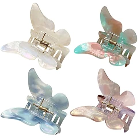 ZOYLINK 4PCS Butterfly Hair Claw Clip Mode Acetate Hair Jaw Clip Haarspange Cover