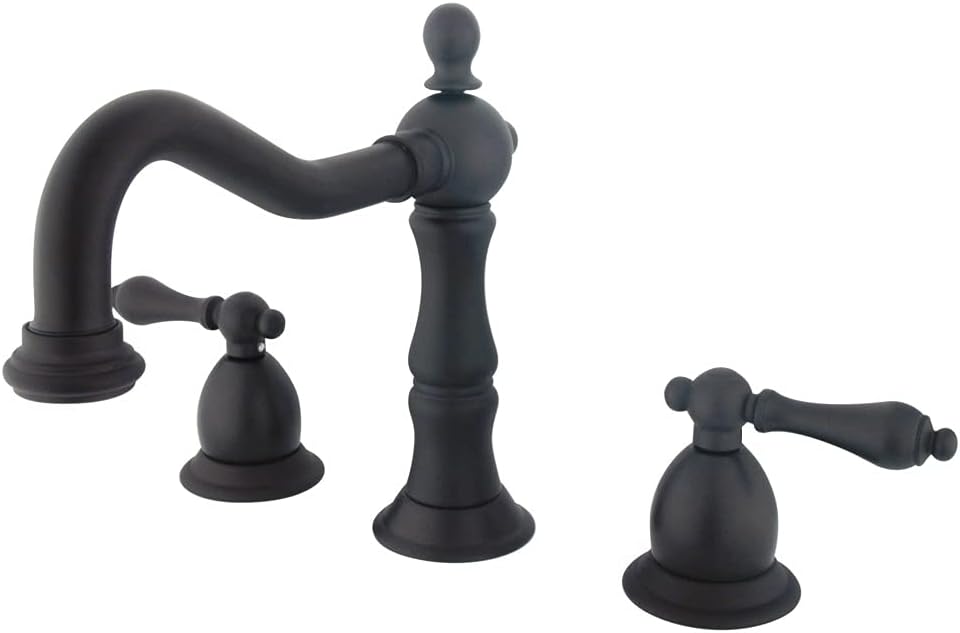 Black Friday - 60% OFF Kingston Brass KS1975AL Heritage Widespread Lavatory Faucet with Metal lever handle, Oil Rubbed Bronze