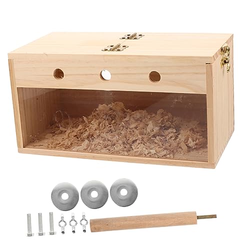 INOOMP 箱 フィーダ 鳥かごの巣 鳥小屋 鳥の家 鳥の巣オカメインコ インコの檻の巣 finch ケージ用の鳥の巣 木の鳥の巣 インコ用の鳥のおもちゃ インコ供給 木のインコの巣 木製