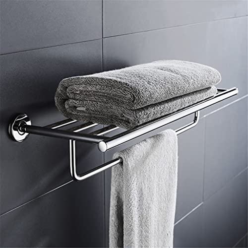 Rangement linge de bain compact grâce au double porte-serviette mural inox - 5