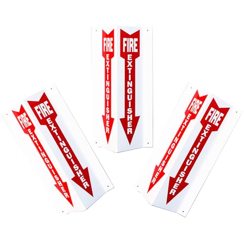 Cato (10 Pack) Plastic Fire Extinguisher 3 Way Sign 4? x 18?, Comply With NFPA and OSHA, ?red