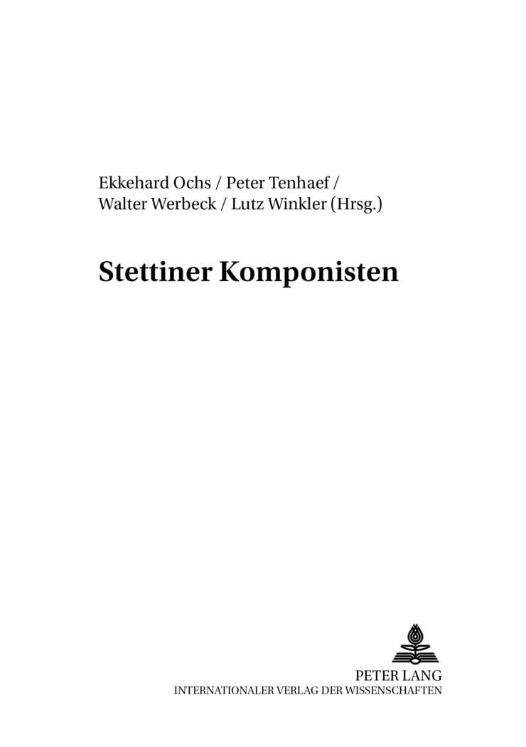 Stettiner Komponisten CD de musique classique allemande