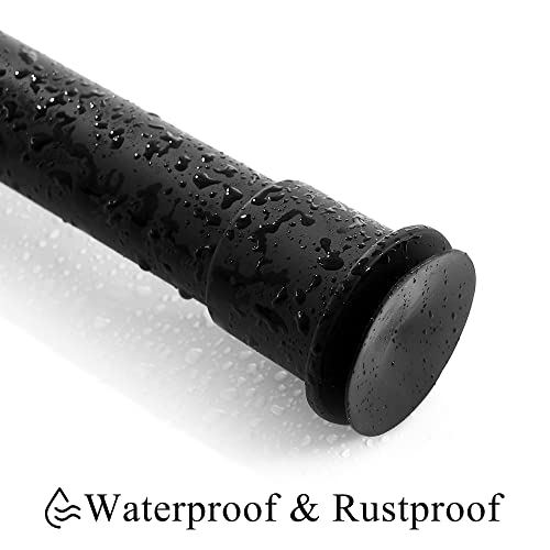 RYB HOME Short Tension Curtain Rod 1 Inch Diameter Rustproof Adjustable Length Heavy Duty Easy Install for Farmhouse Kitchen Doorway Bathroom Outdoor Nursery Cafe, 28 to 48 Inch, Matte Black