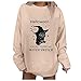 CCBUY Blouse Femme Polyester Halloween Date avec Poches Haut Manche Longue Capuche Boyfriend Hoodies pour Femme Motif avec Capuche Plus Chaud Rétro