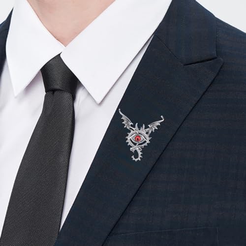 Image of MLEPUS Flying Dragon Evil Eye Brooch Pin for Women Men Gold Plated Fashion Crystal Lucky Charms Vintage Brooch Eyes Lapel Pin Creative Dress Accessories Theme Party Jewelry