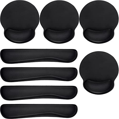 Yunsailing 8 Pcs Ergonomic Mouse Pad and Keyboard with Wrist Support Set Soft Smooth Gel Rest Comfortable Memory Foam for Easy Typing Gaming Computer Laptop Office Home