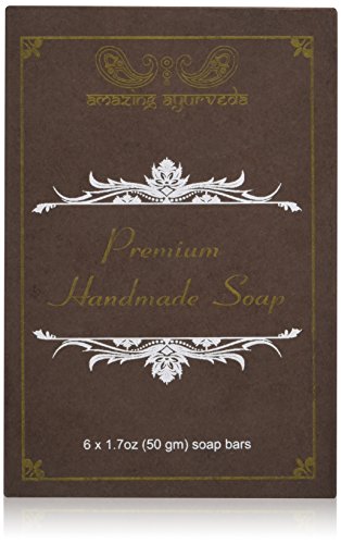 Amazing Ayurveda Premium Assorted Handmade Soap Soap Sampler. Contains 6 Unique Flavors- Mint & Eucalyptus, Basil, 5 Flower, Shea & Coconut, Fruit Fantasy and Sea Buckthorn, 1.7oz Each