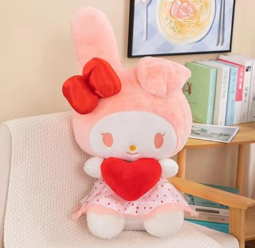 Image of SCOOBA Bunny with red Bow Soft Toy 25cm Height for Your Loved Ones (Pink and red Bunny)