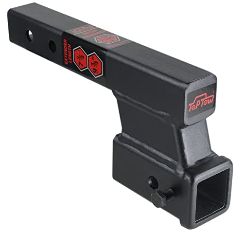 TOPTOW Trailer Receiver Hitch Extender Adapter 4" Drop/Riser, 8" and 10" Extension Length, 2" Shank, 7500lbs Towing Capacity, Matte Black… by TOPTOW - Used condition - US$33.45