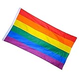 Happyyami Regenbogenflagge Große LGBT Pride Flagge Mit ösen Für Veranstaltungen Paraden Und Feste Ideal Für CSD Und Mottopartys