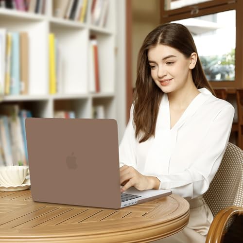 Image of MOSISO Compatible with MacBook Pro 14 inch Case 2025 2024 2023 2022 2021 M5 M4 M3 M2 M1 A3434 A3112 A3185 A3401 A2918 A2992 A2779 A2442, Hard Shell&Keyboard Cover&Screen Film&Pouch,Caramel Brown