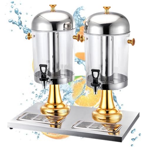 Executive Juice Dispenser With Ice Chambers. Ide-al For Cafe's, Canteen's, Buffet Services & More. Keeps Liquid Cool. Fruit Juice, Milk & Cool Beverage Dispenser Gold-16L