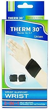 THERM30 - #1 Self Heating Wrist Therapy Brace Support with Infrared Nanotechnology