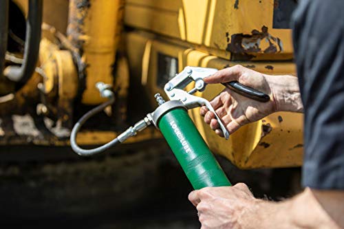 Locknlube Heavy Duty Pistol-Grip Grease Gun. Includes Our Patented Locknlube® Grease Coupler (Locks On, Stays On, Won't Leak!) Plus A High-Quality 20" Hose And In-Line Hose Swivel. #TOP1