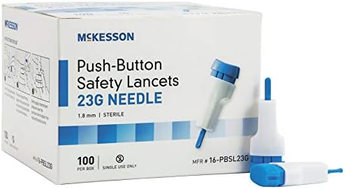 LANCET PUSH BUTTON 23G BX/100 MCK BRAND