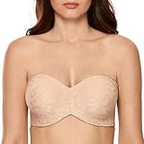 [page_title]-DELIMIRA Damen Trägerloser BH - Bügel BH ohne Geformte Cups Beige 85C(38C)