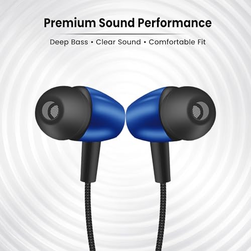 Image of TP TROOPS Wireless Bluetooth Neckband Headphone with 50H Playtime, Bluetooth v5.3 Earphone, 10mm Bass Driver, IPX4 Sweat Resistant, Type-C Fast Charging, Voice Assistant Support -(Blue)