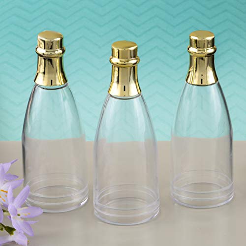 Fashioncraft Perfectly Plain Collection Champagne Bottle Acrylic Container With Gold Foil Top, Pack Of 100 #TOP1