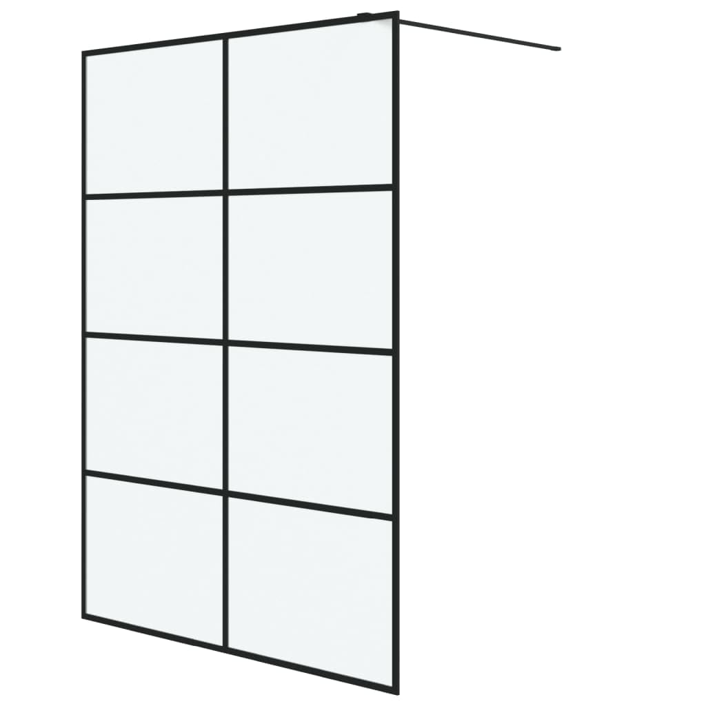 Parete Doccia Walk in Nera 140x195 cm Vetro Smerigliato ESG -152134