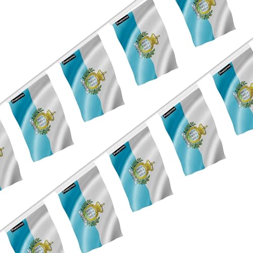 Guirlande drapeau Saint-Marin 14x21cm pour fête thématique