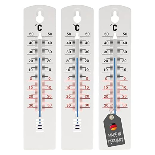 Lantelme 7942 Lot de 3 thermomètres analogiques de 20 cm pour intérieur et extérieur en plastique, Blanc, -34 à +50 °C