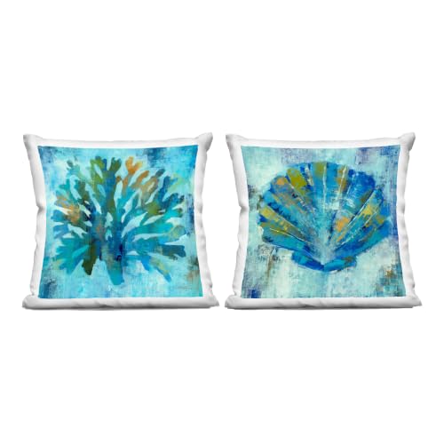 Image of Stupell Industries | Modern Blue Aquatic Life, 18 x 18 Each