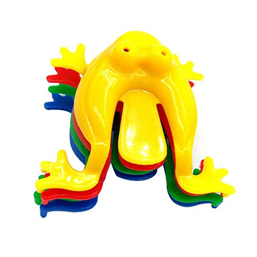 TOYANDONA 24Pcs Jumping Frog Toy Plastic Jumping Leap Frog for Kids Children Toddlers Party Favors, Goody Bag Fillers, Random