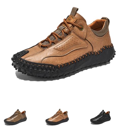 Cushygait Boots, Vintage Leather Hiking Shoes for Men, Orthopedic Boots with Arch Support, Wide Toe Box, Breathable Design