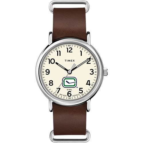 Montre Timex Tribute NHL Weekender Canucks de Vancouver, boîtier 40 mm et bracelet cuir premium