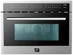 FORNO 24" Inch. Built-In Microwave Oven with Touch Control Button - 1.6 Cubic Feet Electric Oven Capacity - Stainless Steel Convection Oven with Smart Sensor and Child Safety Lock