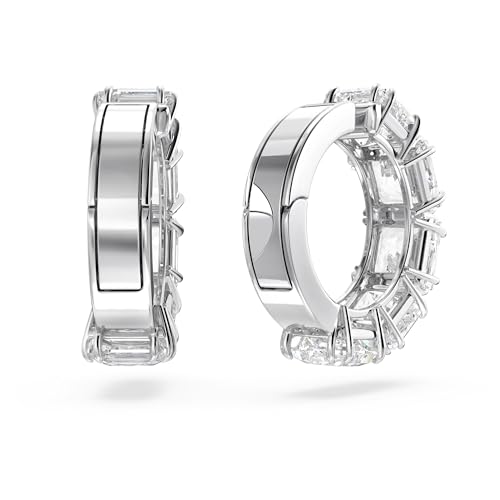 Swarovsk Matrix All-Around Necklace, Bracelet, Clip Earrings, Clear Square-Cut Crystals, Rhodium4