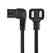 CableCreation 2-Pack 10 Feet Angled 2-Slot Non-Polarized Angle Power Cord (IEC320 C7 to Nema 1-15P), 3M/Black