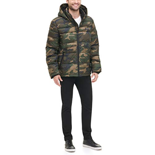 Image of LEVI'S Men's Mid-length Quilted Performance Hoody Puffer Jacket