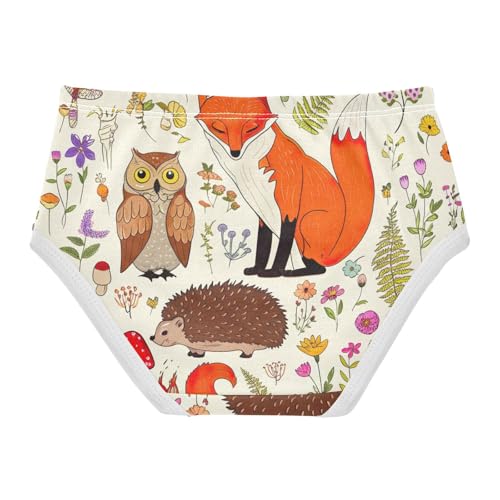 Cotton Toddler Girls Underwear Cute Animals Fox Beige Panties Little Girl Durable Underpants Briefs 2t2