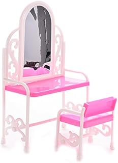 BESTIM INCUK Dollhouse Furniture Dressing Table and Chair for Barbies Dolls Bedroom Furniture